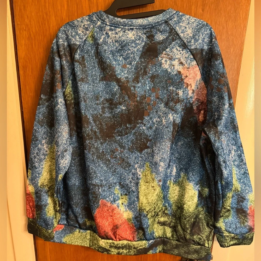 NWOT Plus Size Women’s Long Sleeve Lightweight Halloween Sugar Skull Sweatshirt - Picture 12 of 15